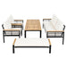 5 Pieces Outdoor Patio Conversation Set with 3-Seat Sofa, Cushions for Backyard, Poolside, Garden - Sweatfully