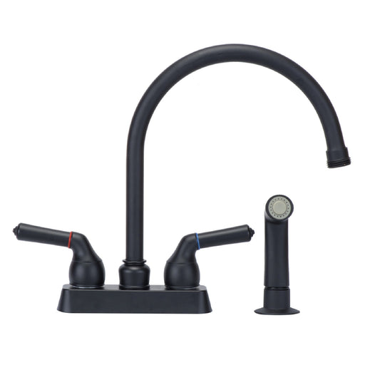 Tehila Black Finish Gooseneck Faucet with Side Sprayer - Sweatfully