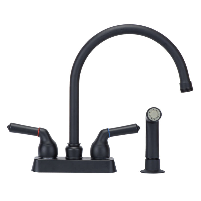Tehila Black Finish Gooseneck Faucet with Side Sprayer - Sweatfully