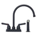 Tehila Black Finish Gooseneck Faucet with Side Sprayer - Sweatfully