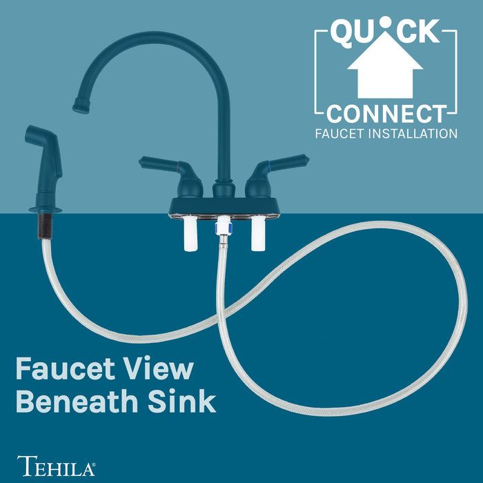 Tehila Black Finish Gooseneck Faucet with Side Sprayer - Sweatfully