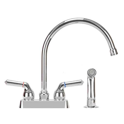 Tehila Chrome Finish Gooseneck Faucet with Side Sprayer - Sweatfully