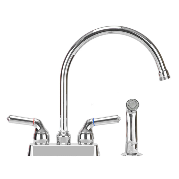 Tehila Chrome Finish Gooseneck Faucet with Side Sprayer - Sweatfully
