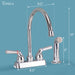 Tehila Chrome Finish Gooseneck Faucet with Side Sprayer - Sweatfully