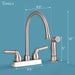 Tehila Stainless Steel Finish Gooseneck Faucet with Side Sprayer - Sweatfully