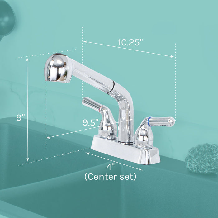 Tehila Chrome Finish Pull-Out Faucet - Sweatfully