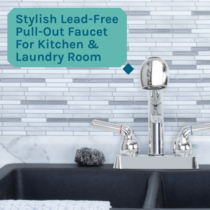 Tehila Chrome Finish Pull-Out Faucet - Sweatfully