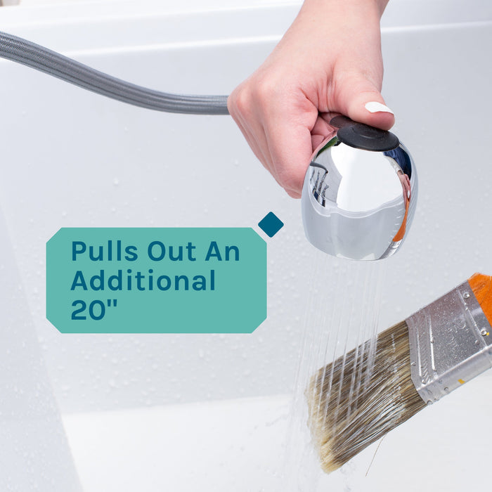 Tehila Chrome Finish Pull-Out Faucet - Sweatfully