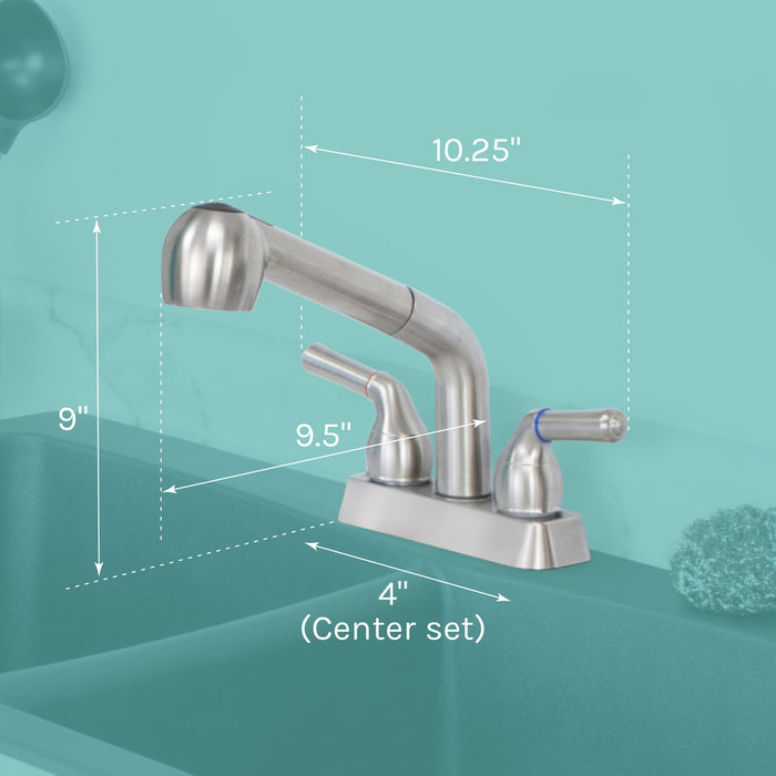 Tehila Stainless Steel Finish Pull-Out Faucet - Sweatfully