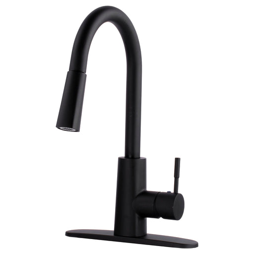 Tehila Black Finish High-Arc Pull-Down Faucet - Sweatfully