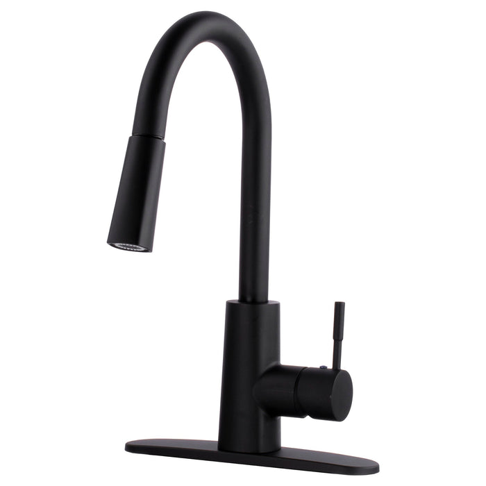 Tehila Black Finish High-Arc Pull-Down Faucet - Sweatfully