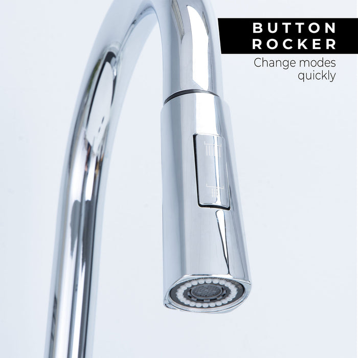 Tehila Chrome Finish High-Arc Pull-Down Faucet - Sweatfully
