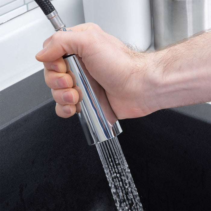 Tehila Chrome Finish High-Arc Pull-Down Faucet - Sweatfully