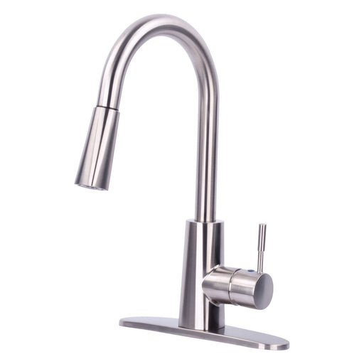 Tehila Stainless Steel Finish High-Arc Pull-Down Faucet - Sweatfully