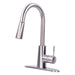 Tehila Stainless Steel Finish High-Arc Pull-Down Faucet - Sweatfully