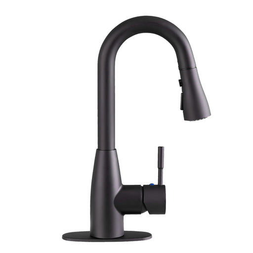 Tehila Black Finish Low Profile Pull-Down Faucet - Sweatfully