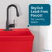 Tehila Black Finish Low Profile Pull-Down Faucet - Sweatfully