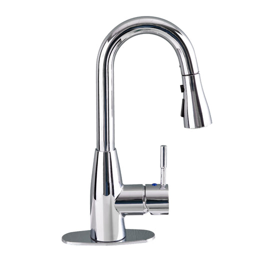 Tehila Chrome Finish Low Profile Pull-Down Faucet - Sweatfully