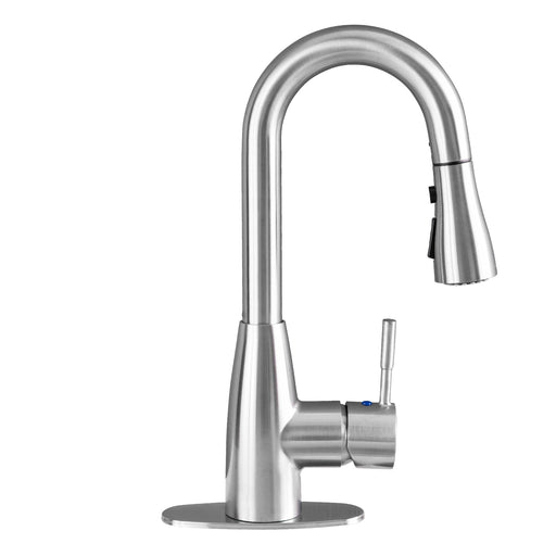 Tehila Stainless Steel Finish Low Profile Pull-Down Faucet - Sweatfully