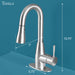 Tehila Stainless Steel Finish Low Profile Pull-Down Faucet - Sweatfully