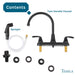 Tehila Black Finish Wide-set Gooseneck Faucet with Side Sprayer - Sweatfully