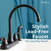 Tehila Black Finish Wide-set Gooseneck Faucet with Side Sprayer - Sweatfully