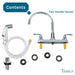 Tehila Chrome Finish Wide-set Gooseneck Faucet with Side Sprayer - Sweatfully