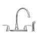 Tehila Chrome Finish Wide-set Gooseneck Faucet with Side Sprayer - Sweatfully