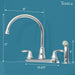 Tehila Chrome Finish Wide-set Gooseneck Faucet with Side Sprayer - Sweatfully