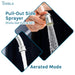 Tehila Chrome Finish Wide-set Gooseneck Faucet with Side Sprayer - Sweatfully