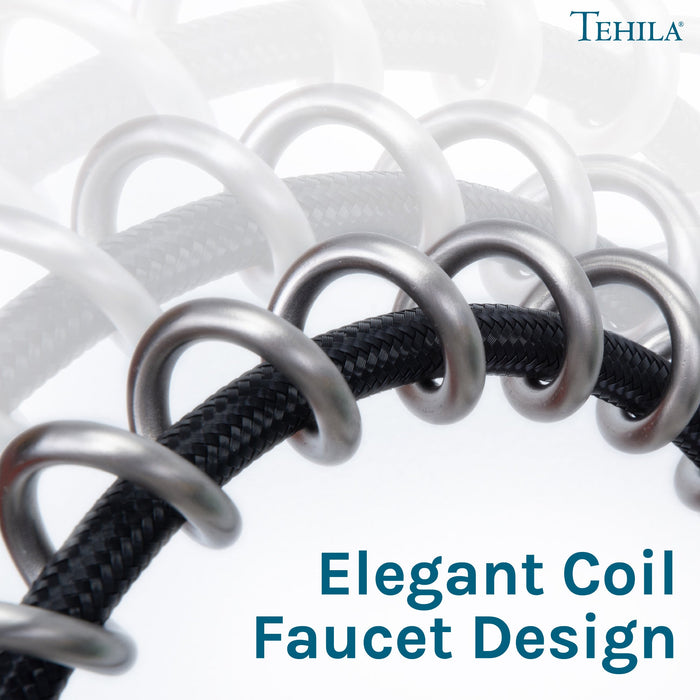 Tehila Stainless Steel Finish High Arc Coil Pull-Down Faucet - Sweatfully
