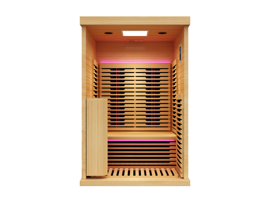 Peak Saunas Everest 2-Person Indoor Full Spectrum Infrared Sauna with XL Medical-Grade Red Light Therapy & Smart WiFi App Control - Sweatfully