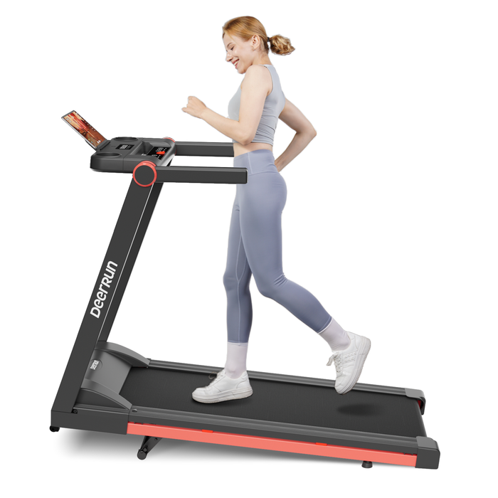DeerRun A1 Pro Move+  6% Incline Foldable Treadmill——2025 Upgraded Chip & NFC Support | 350Lbs, 10mph Black - Sweatfully