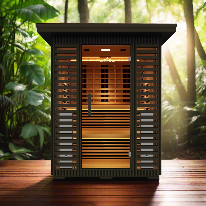Peak Saunas Kilimanjaro 5-Person Outdoor Full Spectrum Infrared Sauna with Smart WiFi App Control - Sweatfully
