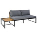 Patio Furniture Set with Loveseats, 4 Pieces Outdoor Sofa Set with Waterproof Cushions, Durable Iron-Wood Design for Garden, Backyard, Poolside - Sweatfully