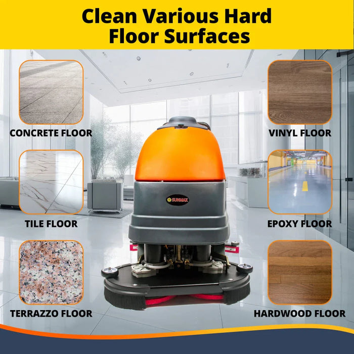 RT120 34" Self-Propelled Floor Scrubber Machine, 33-gal Tank, 75,000 sqft/h - Sweatfully
