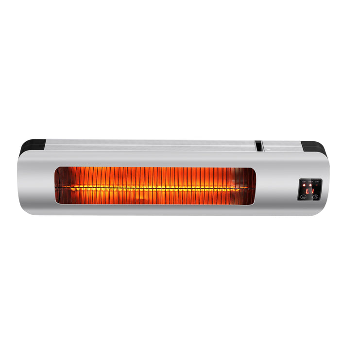 Electric Patio Heater LED Display 12H Timer Wall-mounted or Free-stand Using for Patio or Home Use - Sweatfully