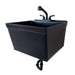 Tehila Standard Wall-Mounted Black Utility Sink with Black Finish Pull-Out Faucet - Sweatfully