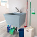 Tehila Standard Wall-Mounted Grey Utility Sink with Stainless Steel Finish Pull-Out Faucet - Sweatfully
