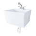 Tehila Standard Wall-Mounted White Utility Sink with Chrome Finish Pull-Out Faucet - Sweatfully