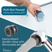 Tehila Standard Wall-Mounted White Utility Sink with Chrome Finish Pull-Out Faucet - Sweatfully