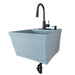 Tehila Standard Wall-Mounted Grey Utility Sink with Black Finish Pull-Down Faucet - Sweatfully