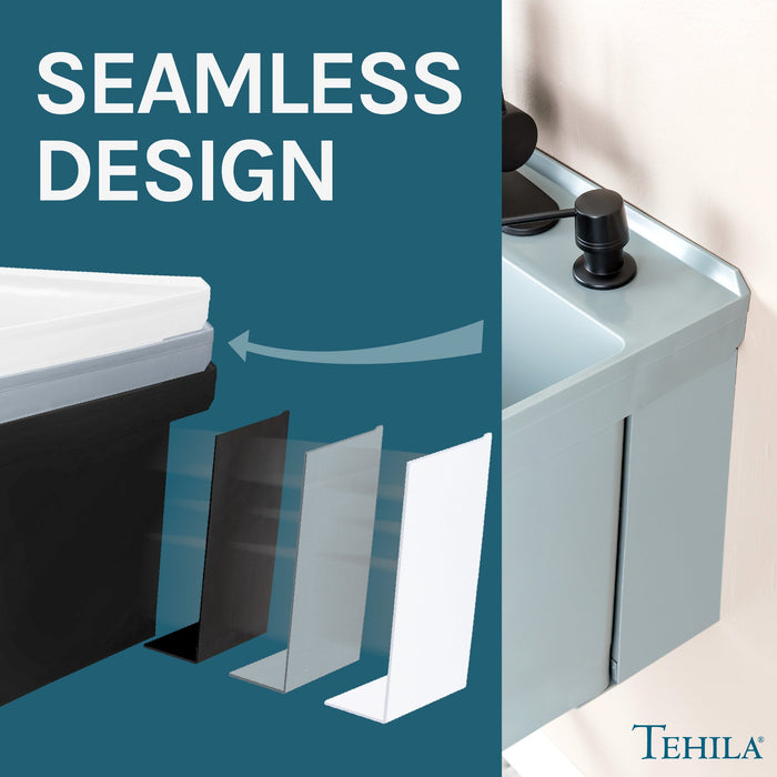 Tehila Standard Wall-Mounted Grey Utility Sink with Black Finish Pull-Down Faucet - Sweatfully