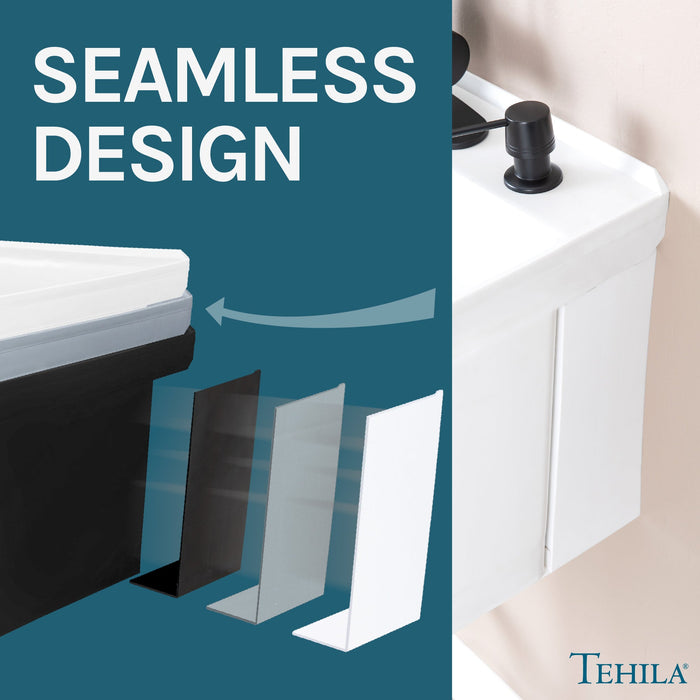 Tehila Standard Wall-Mounted White Utility Sink with Black Finish Pull-Down Faucet - Sweatfully
