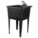 Tehila Basics Freestanding Black Utility Sink with Black Finish Dual Handle Utility Faucet - Sweatfully