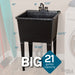 Tehila Basics Freestanding Black Utility Sink with Black Finish Dual Handle Utility Faucet - Sweatfully