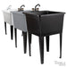 Tehila Basics Freestanding Black Utility Sink with Black Finish Dual Handle Utility Faucet - Sweatfully