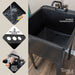 Tehila Basics Freestanding Black Utility Sink with Black Finish Dual Handle Utility Faucet - Sweatfully
