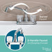 Tehila Basics Freestanding White Utility Sink with Chrome Finish Dual Handle Utility Faucet - Sweatfully