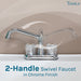 Tehila Standard Freestanding White Utility Sink with Chrome Finish Double Knob Utility Faucet - Sweatfully